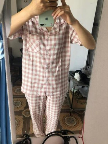 Pijama Vải Xô Caro Hồng Trang Nhã IVY610H photo review