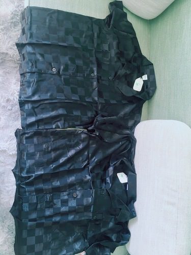 Pijama Lụa Ngắn Caro Xanh Cao Cấp IVY311G photo review