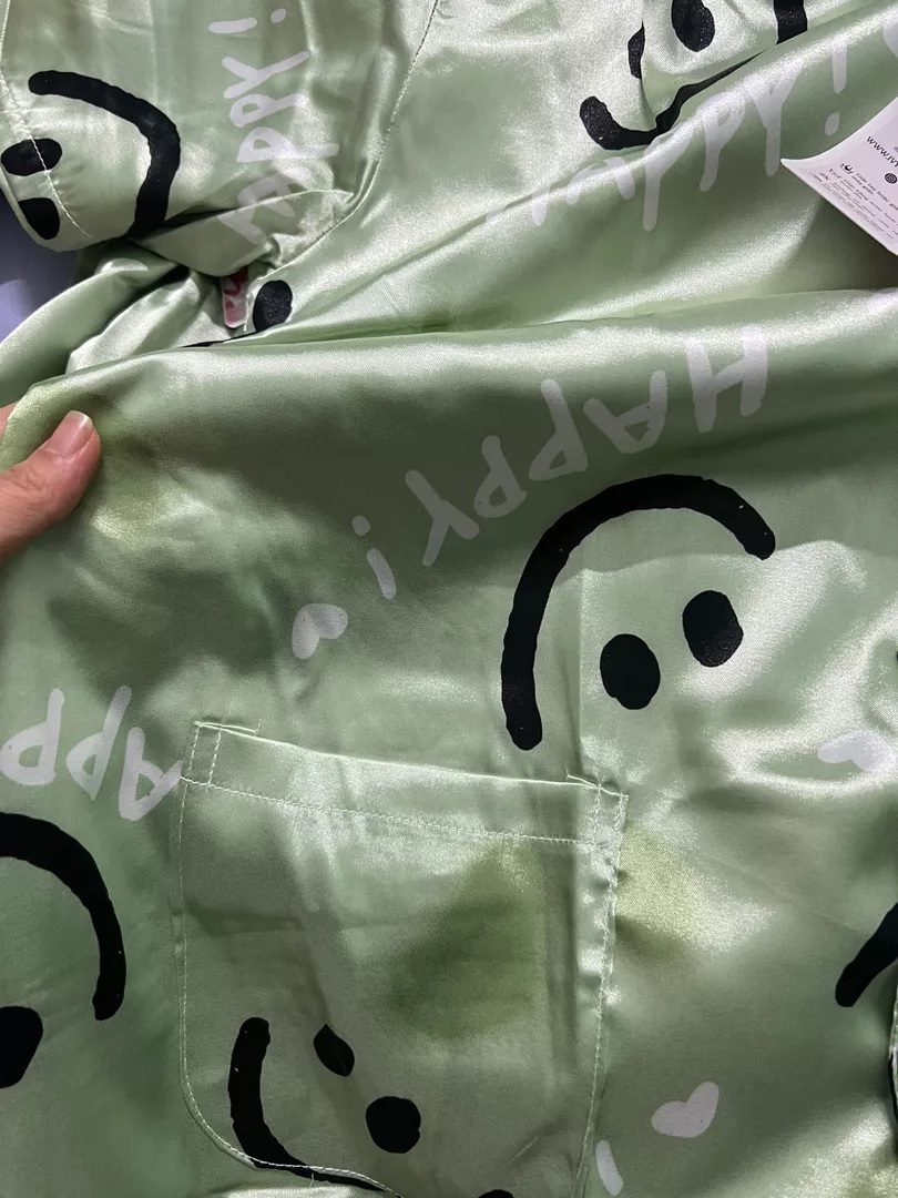 Pijama Phi Bóng Nam Nữ Happy Xanh Lá IVY354 photo review